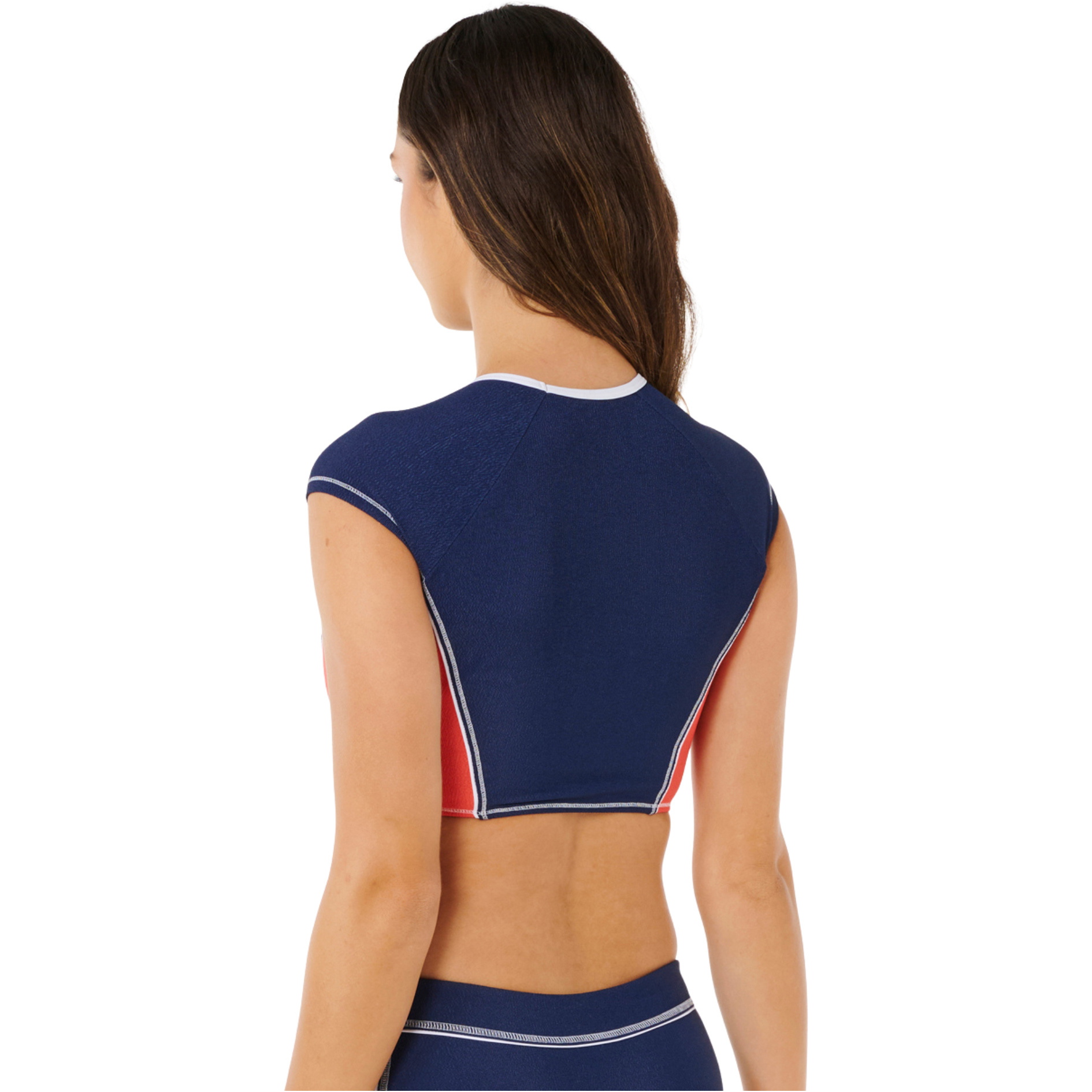 2026 Rip Curl Da Donna Surf Tide Crop Maglia A Maniche Corte In Lycra 0W3WSW - Dark Navy